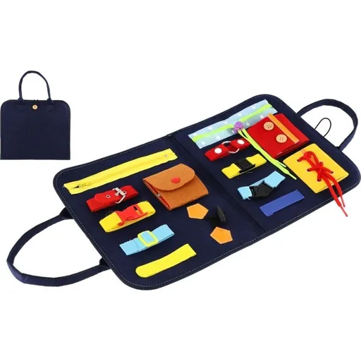 Edukační penál filcový - nácvik zapínání a otevírání zipů a knoflíků