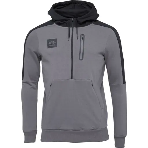 Umbro TERRACE HALF ZIP HOODIE Pánská mikina, tmavě šedá, velikost