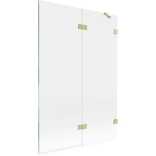 MEXEN/S Lunar vanová zástěna 2-křídlová pravá 120 x 150, transparent, zlatá kartáčovaná 897-120-100-55-00-P