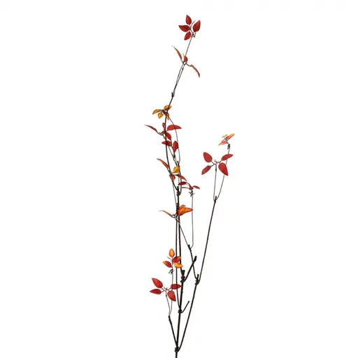 Dekorace hnědá větvička s červenými lístky - 18*5*116 cm Clayre & Eef