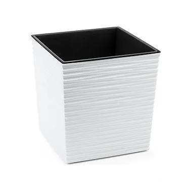 LAMELA, květináč JUKA DLUTO - vroubek, 30 x 30 cm, výška 31 cm, bílý (1310006640)