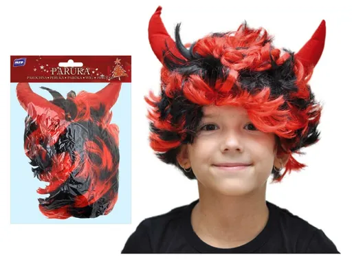 Paruka čert s rohy krátká