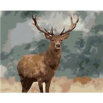 Diamondi - Diamantové malování - DOSPĚLÝ JELEN, 40x50 cm, Vypnuté plátno na rám (605120B)