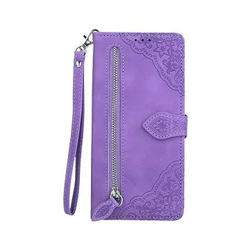 TopQ Pouzdro Xiaomi Redmi Note 9 Pro knížkové se zipem fialové 84206 (84206)