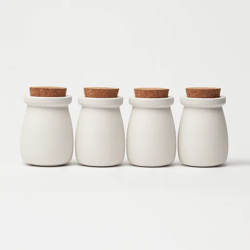 ODLITO Betonová dóza – Nefertiti – bílá – 8 cm – 4ks