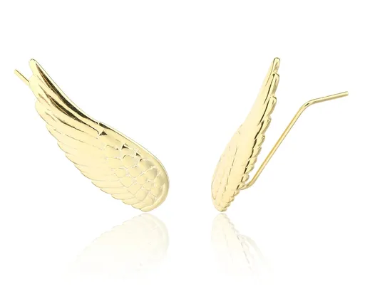 JVD Pozlacené podélné náušnice Andělská Křídla SVLE3409XJ6GO00