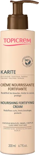 Topicrem Bezoplachová péče pro kudrnaté a krepaté vlasy Karite (Nourishing Fortifying Cream) 200 ml