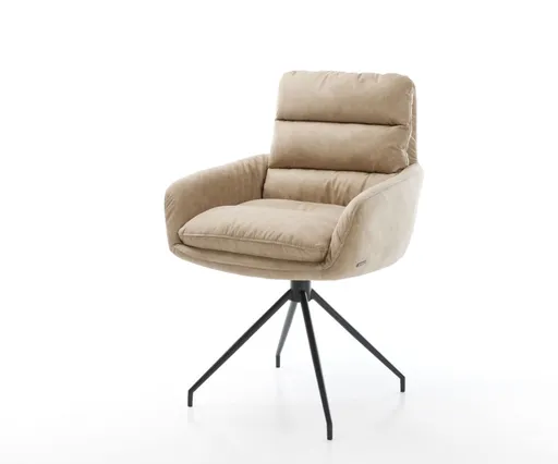 Otočná židle Abelia-Flex s područkami béžová vintage křížová