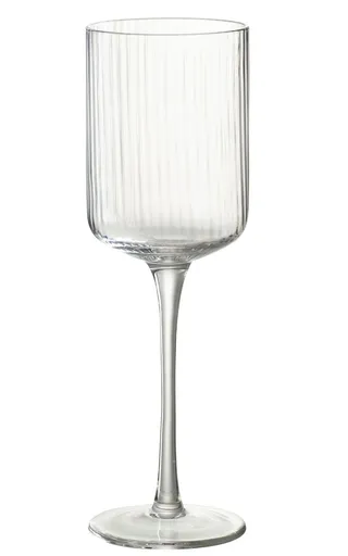 Sklenička na víno s voubkováním Ralph - Ø7*23cm / 370ml J-Line by Jolipa