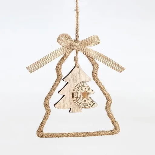 Eurolamp Vánoční dekorace závěsný strom 25 x 12 x 0,5 cm, 1 ks