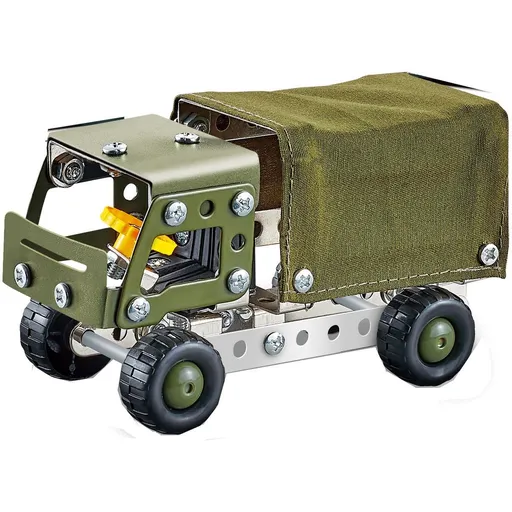 Alltoys Kovová stavebnice vojenské auto 116 dílků