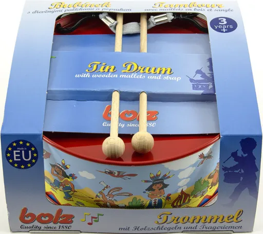 Bubínek indiáni kov průměr 20cm výška 9cm bez popruhu