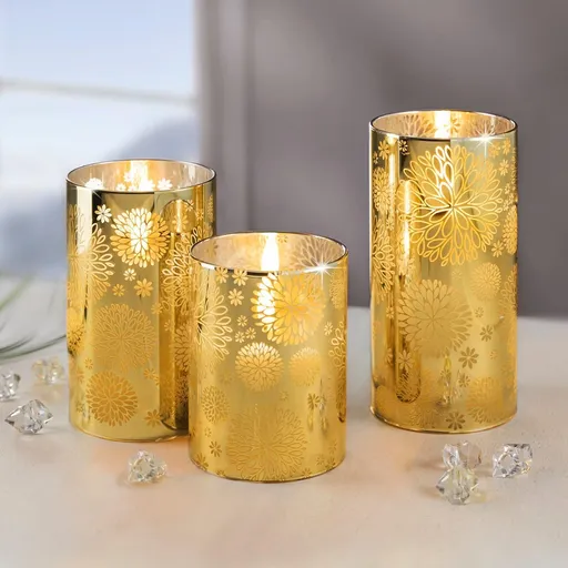 Weltbild Sada 3 LED svíček z pravého vosku Flora