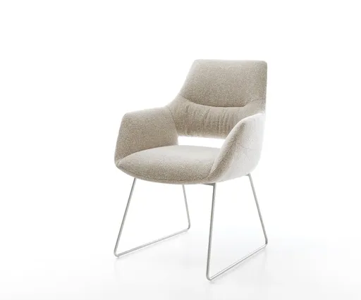 Jídelní židle Yago-Flex s područkami látka Měkký béžová tenká