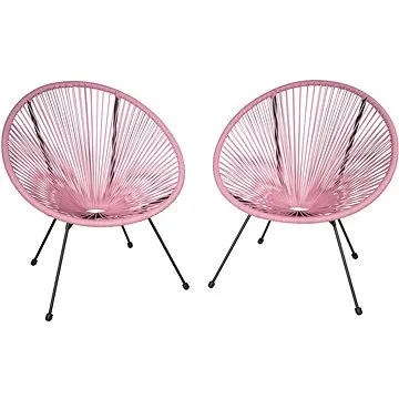 Tectake Sada 2 židlí Santana, fuchsiová (404407)