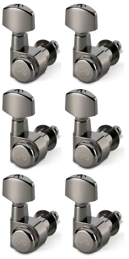 Schaller M6 Pin 6 left Ruthenium Locking Staggered 19,5 + 21,0