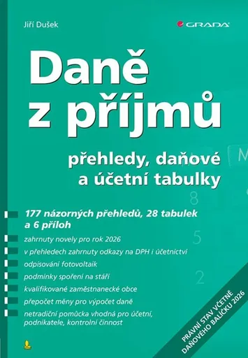 Daně z příjmů 2026 - přehledy, daňové a účetní tabulky - Jiří Dušek