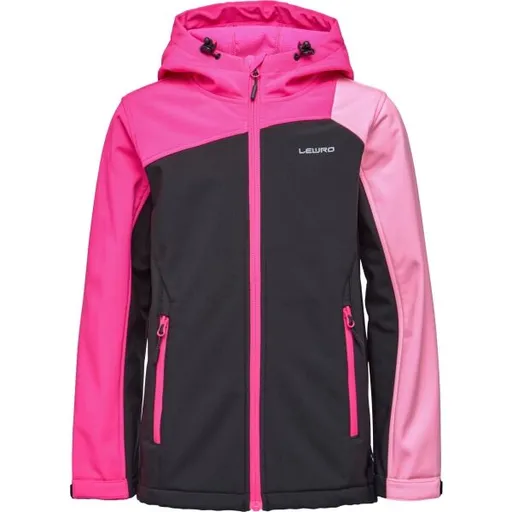 Lewro LYNGBY Dívčí softshellová bunda, růžová, velikost 116-122
