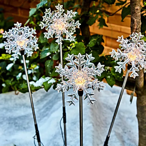 4 solární ledové krystaly k zapíchnutí