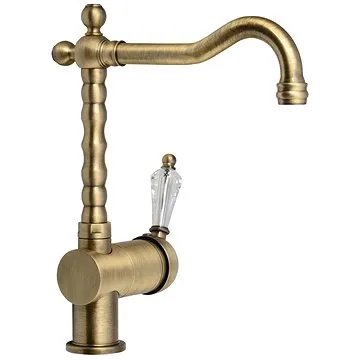 SAPHO KIRKÉ CRYSTAL stojánková dřezová baterie, páčka krystal, bronz KI14KB (KI14KB)