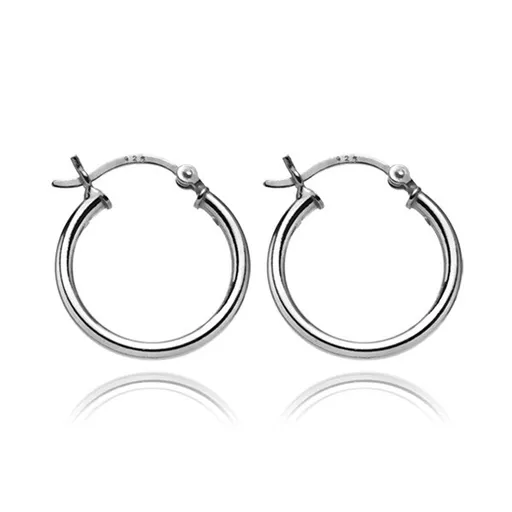 Náušnice ze stříbra 925 - hladké hrubé kruhy, 15 mm