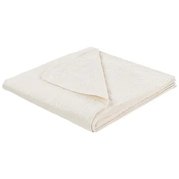 Embosovaný přehoz na postel 200×220 cm krémový RUDKHAN, 313014 (beliani_313014)