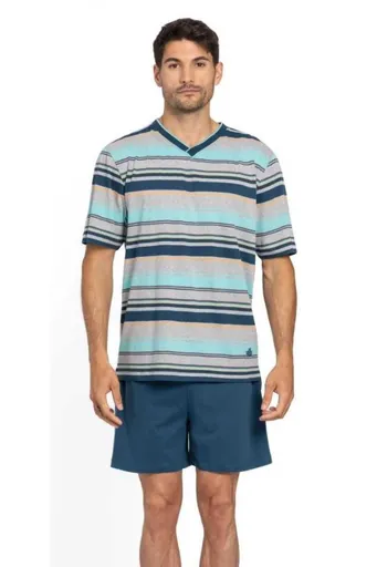 Pánské pyžamo krátké SALVADOR 3XL Tmavě modrá