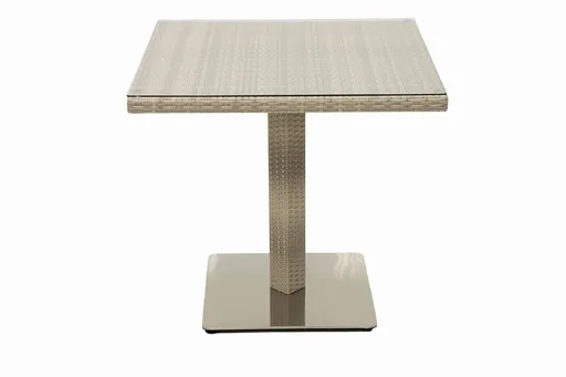 DEOKORK Zahradní ratanový stůl GINA 80x80 cm (šedo-béžový)