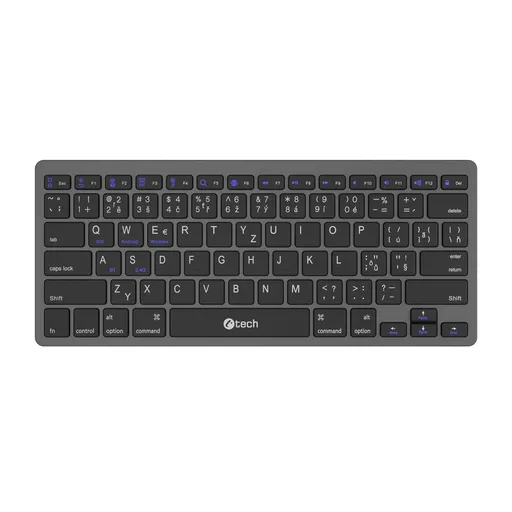 Klávesnice C-TECH KB-120S Dual mode, bezdrátová, BT5.0 + 2,4GHz, USB nano receiver, CZ/SK