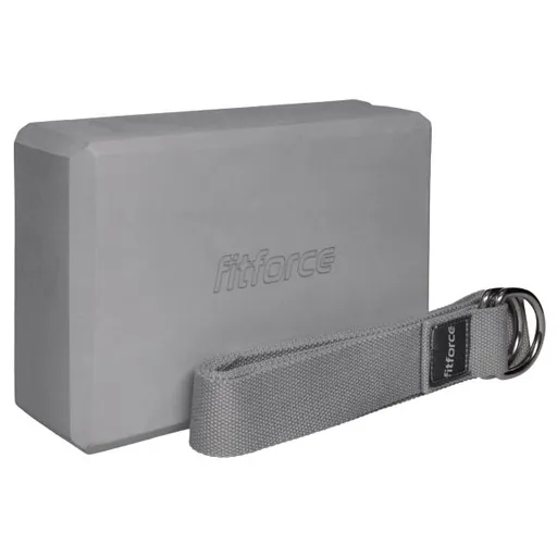 Fitforce YOGA SET Cvičební pomůcka, šedá, velikost