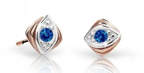 Cutie Jewellery Dětské náušnice z růžového zlata C1897-30-X-4 modrá