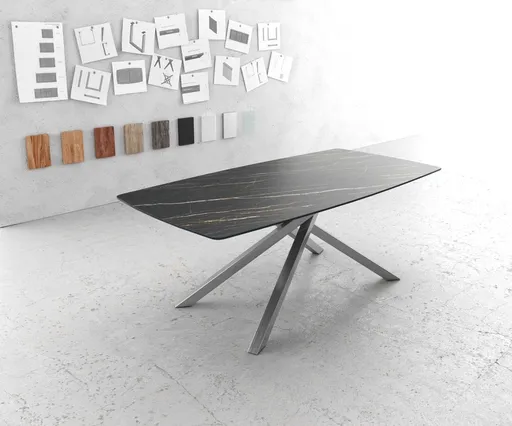 Hrana jídelního stolu tvaru lodi 200x100cm Laminam® Keramická