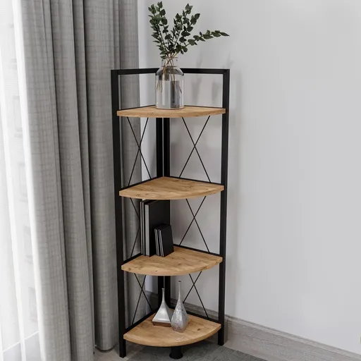 VCM Rohový regál Insasi 4, dub medový