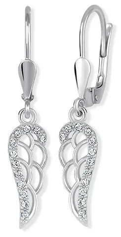 Soliter Třpytivé stříbrné náušnice Andělská křídla 436 001 00569 04