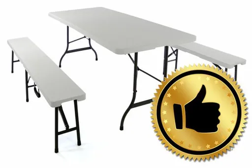 Garthen 341 Skládací zahradní stůl 183 cm + 2 lavice