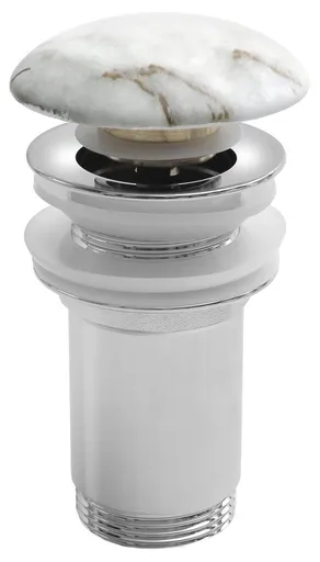 Sapho Umyvadlová výpust 5/4“, click-clack, keramická zátka, 10-50mm, bianco carrara, AR900BC