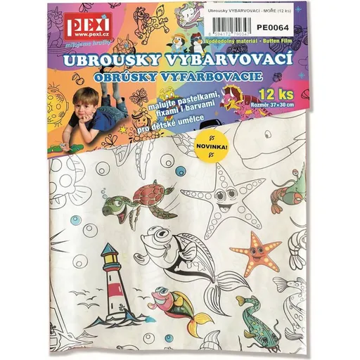 Ubrousky vybarvovací moře (12 ks)