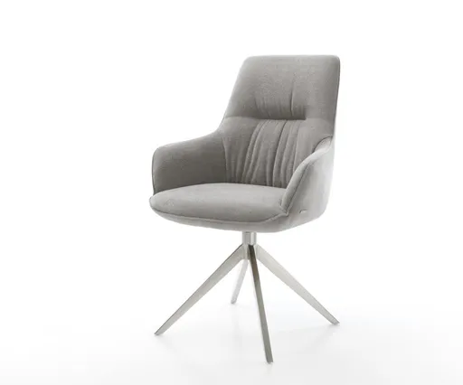 Jídelní židle Zelia-Flex s područkami potahová látka Měkký šedá