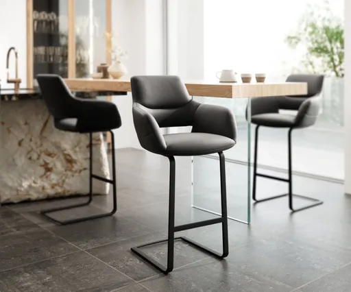 Barová židle Yago-Flex konzolová podnož plochá kov černá pravá