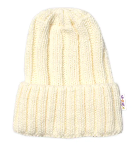 Baby Nellys Zimní nadčasová čepice Mom and Baby, smetanová