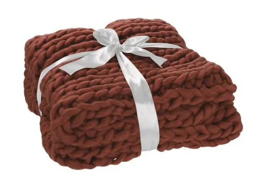 Pletený vínový pléd Tricot - 152*127 cm J-Line by Jolipa