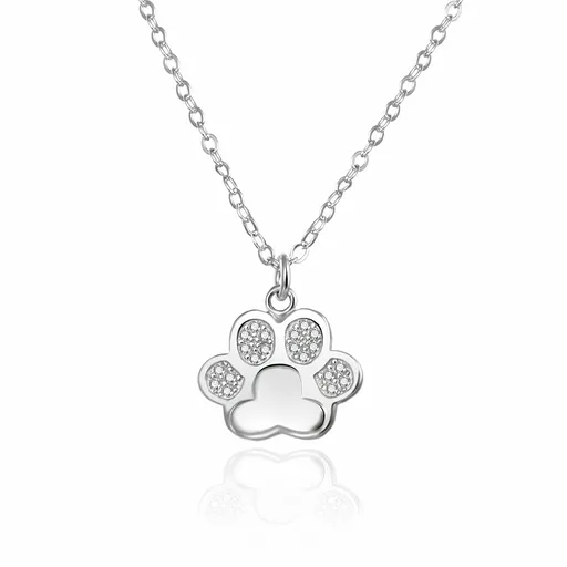 Agato Dívčí stříbrný náhrdelník Tlapka AGT-ND03W