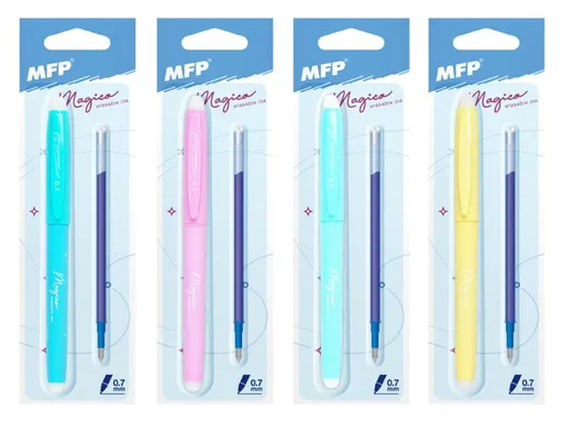 Kuličkové pero gumovací Magico 0,7 modré BLISTR, + náplň