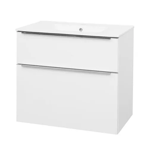 Mereo Mailo, koupelnová skříňka s keramickým umyvadlem 81 cm, bílá, chrom madlo CN511