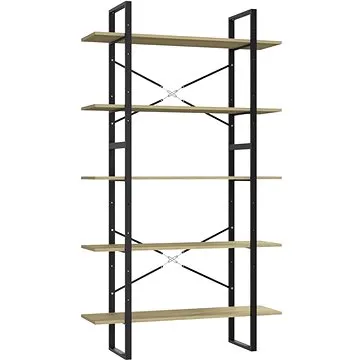 Shumee  s 5 policemi dub sonoma 100×30×175 cm dřevotříska, 3082001 (3082001)