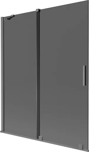MEXEN/S Velar dvoukřídlá posuvná vanová zástěna 140 x 150, grafit, grafit metal 896-140-000-41-95