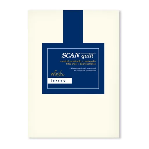 SCANquilt napínací prostěradlo JERSEY ELASTIC LYCRA smetanová 90 x 200 cm (výška matrace do 30 cm)