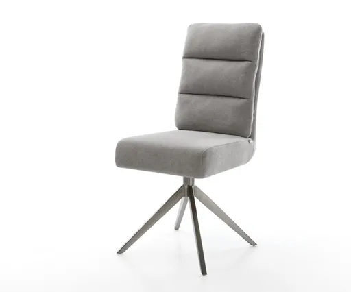 Jídelní židle Pela-Flex strukturovaná látka Měkký šedá křížová