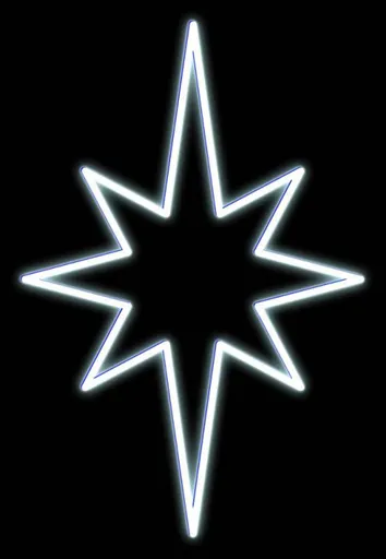 DecoLED LED světelná hvězda, závěsná 3D tisk, 43x56 cm, ledově bílá