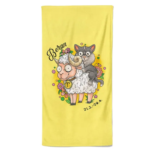 Osuška Kočičí znamení – beran (Velikost osušky: 100x170cm)